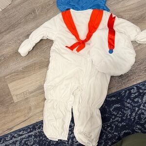 Ghostbusters marshmallow man Costume for Kids - White, Blue, and Red